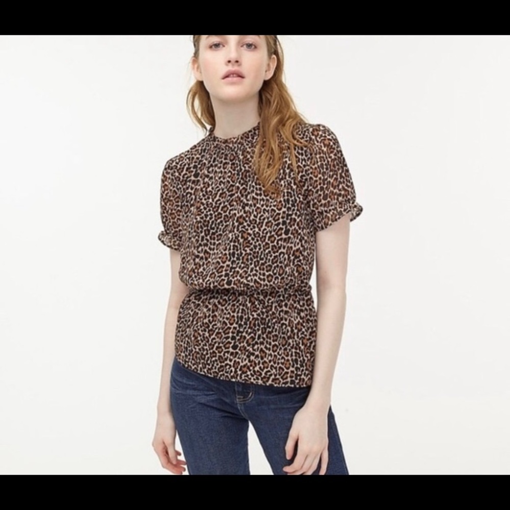 J Crew animal print top NWOT